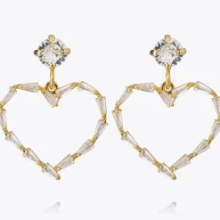 Baguette Heart Earring/Crystal