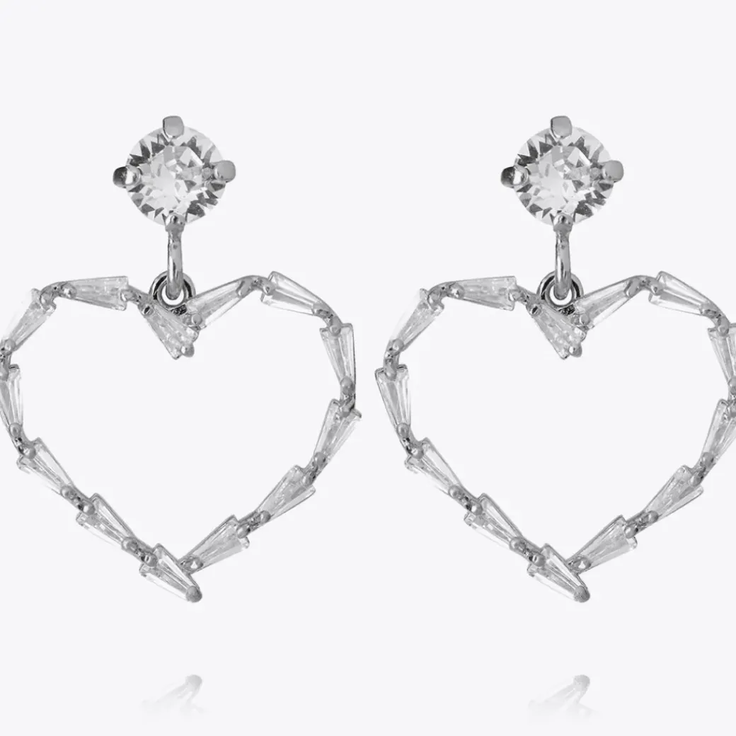 Baguette Heart Earring/Crystal