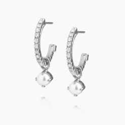 Bella Loop Earrings/Pearl + Crystal