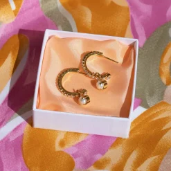 Bella Loop Earrings/Pearl + Crystal