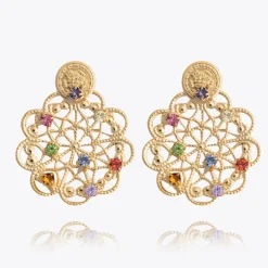 Bohemian Coin Earrings/Rainbow Combo