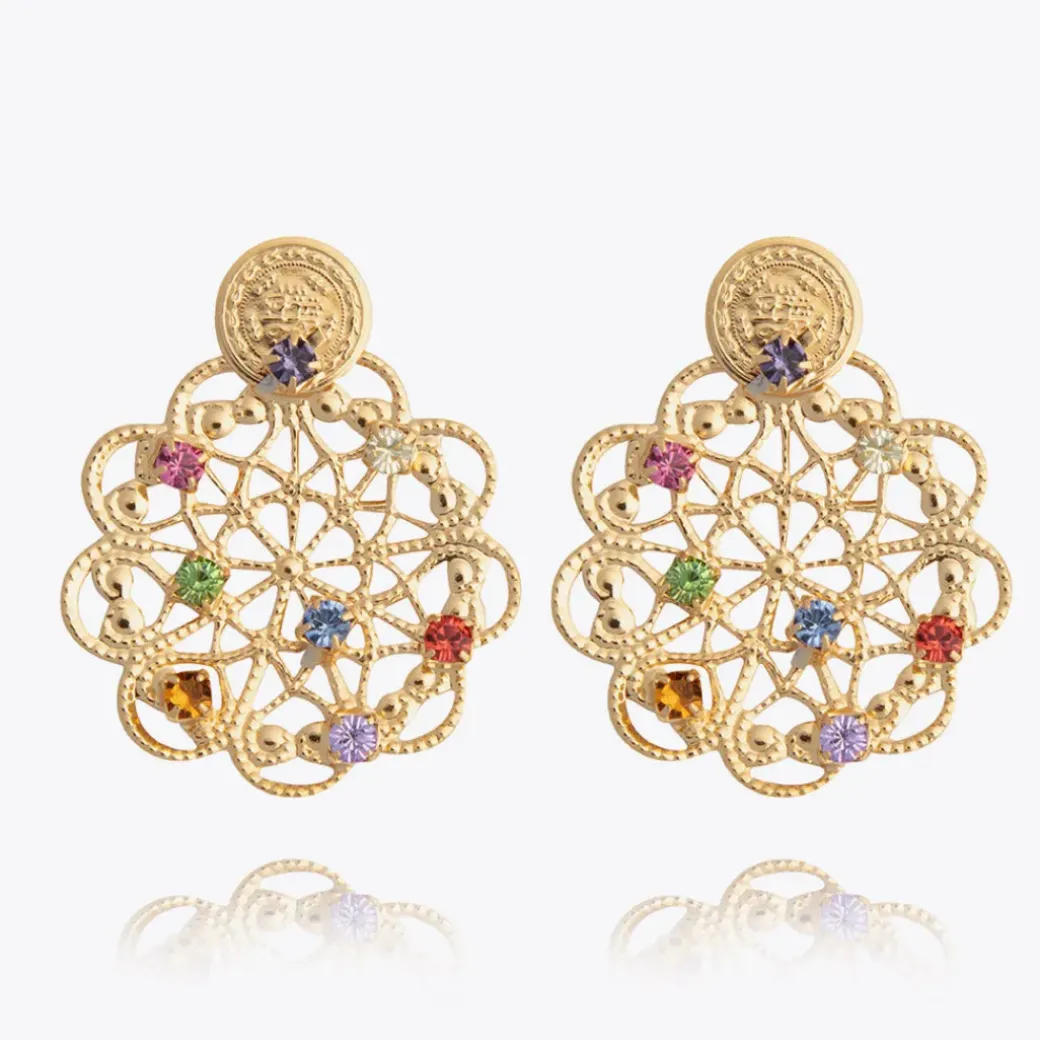 Bohemian Coin Earrings/Rainbow Combo