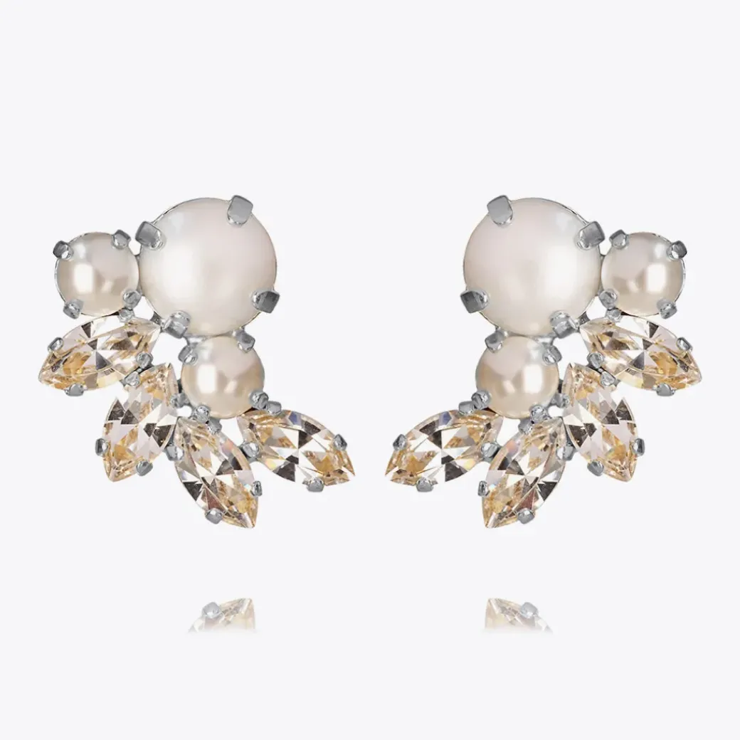 Electra Earrings/Pearl + Crystal