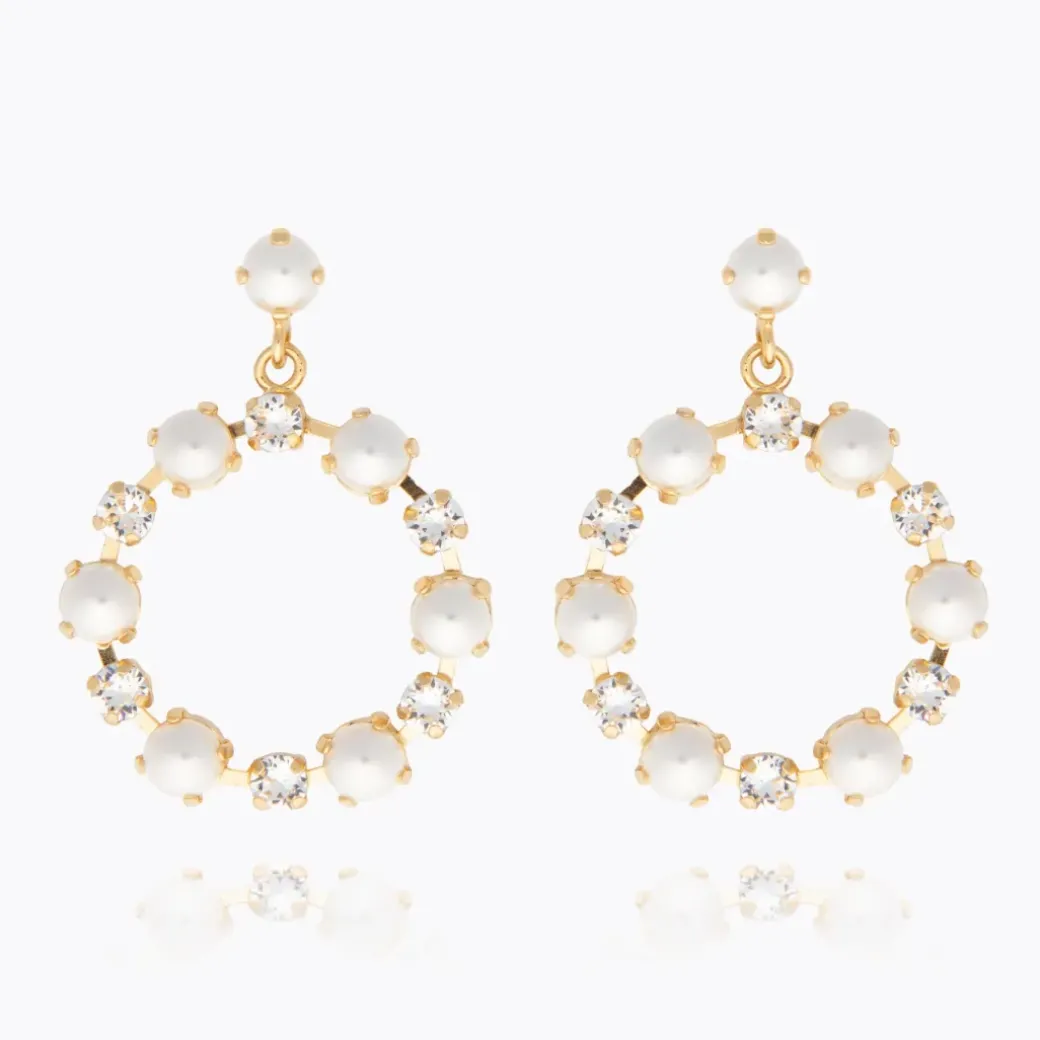 Eternity Pearl Earrings/Pearl + Crystal
