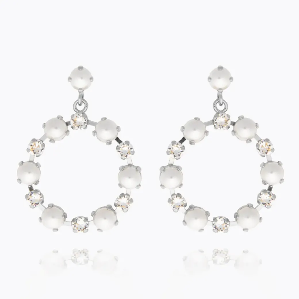 Eternity Pearl Earrings/Pearl + Crystal