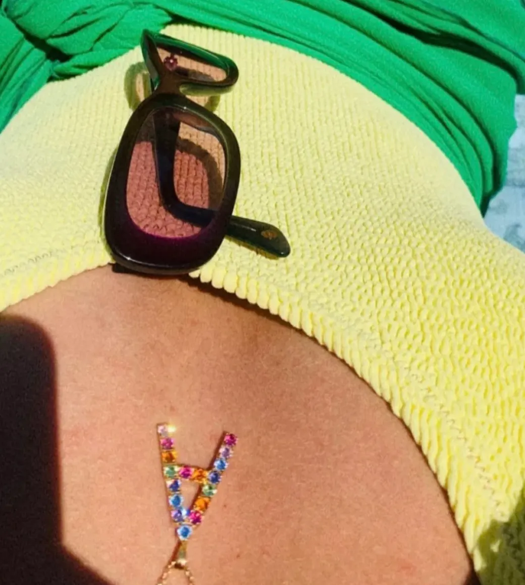 Letter Necklace A/Rainbow Combo