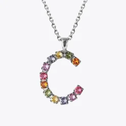 Letter Necklace C/Rainbow Combo