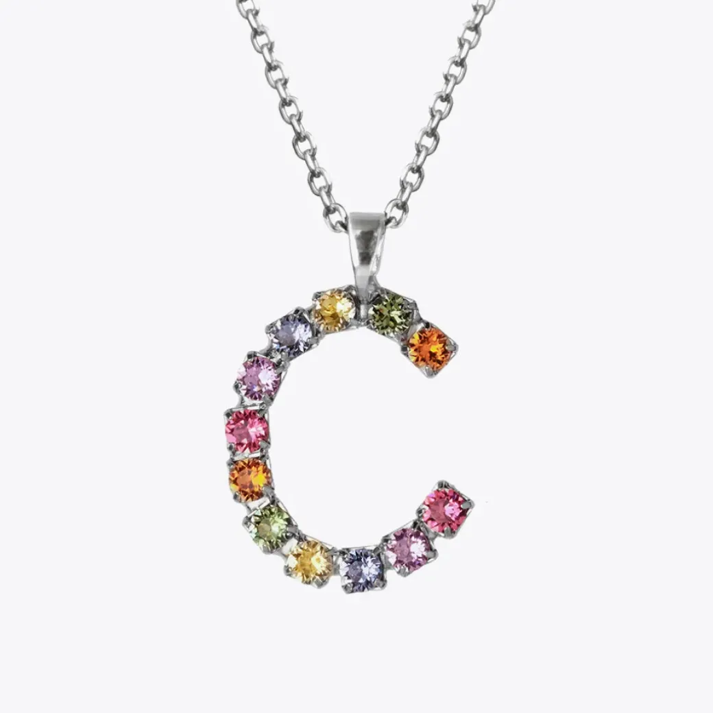 Letter Necklace C/Rainbow Combo