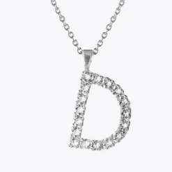 Letter Necklace D/Crystal