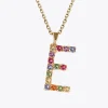 Letter Necklace E/Rainbow Combo