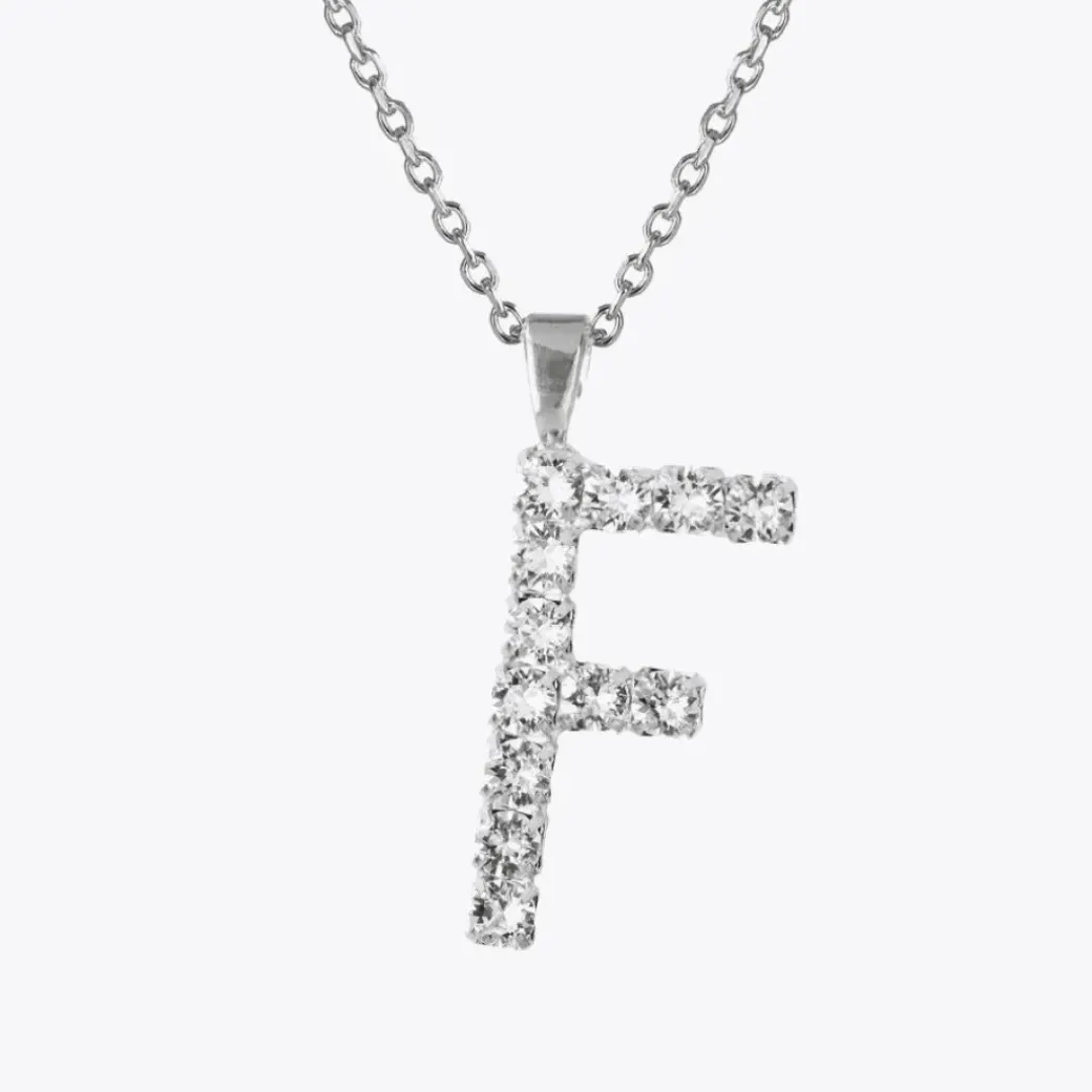 Letter Necklace F/Crystal