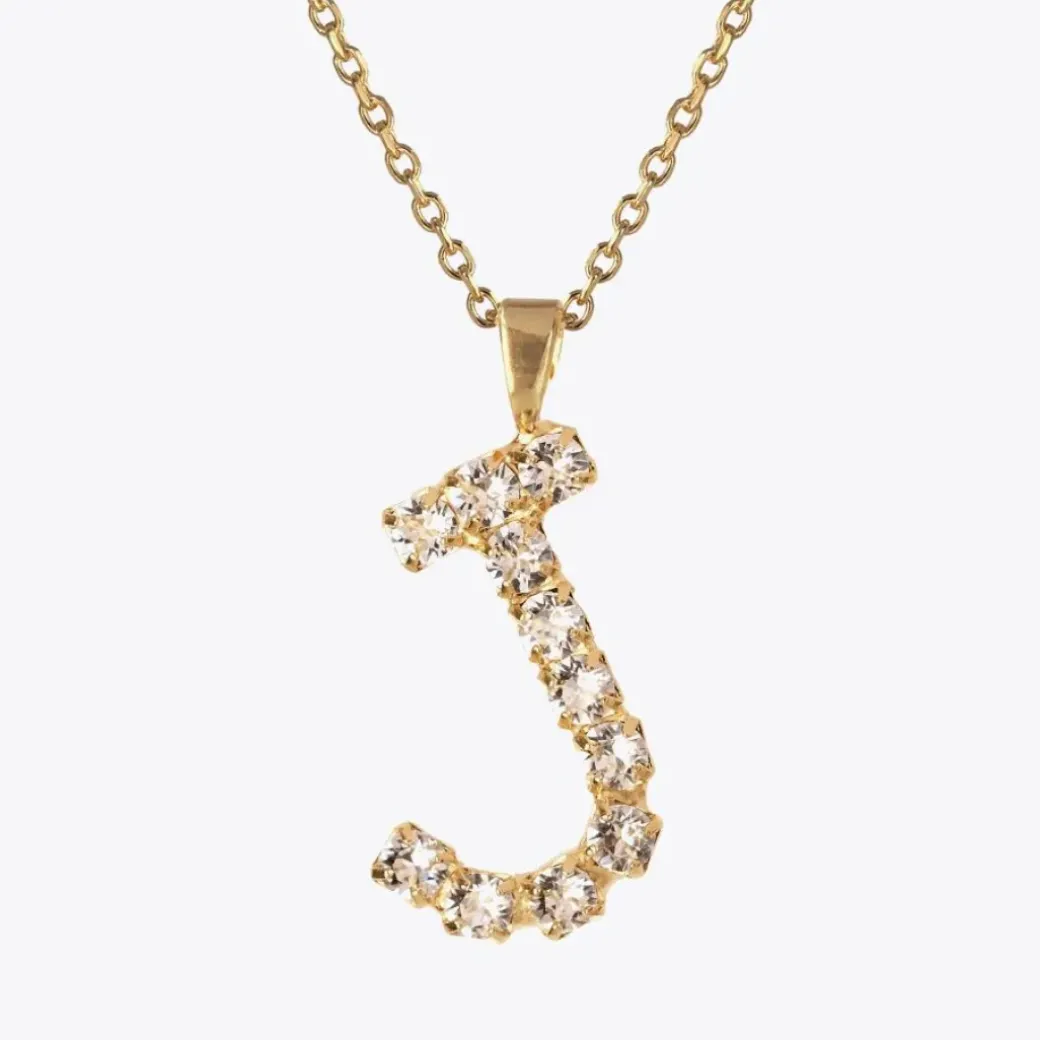 Letter Necklace J/Crystal