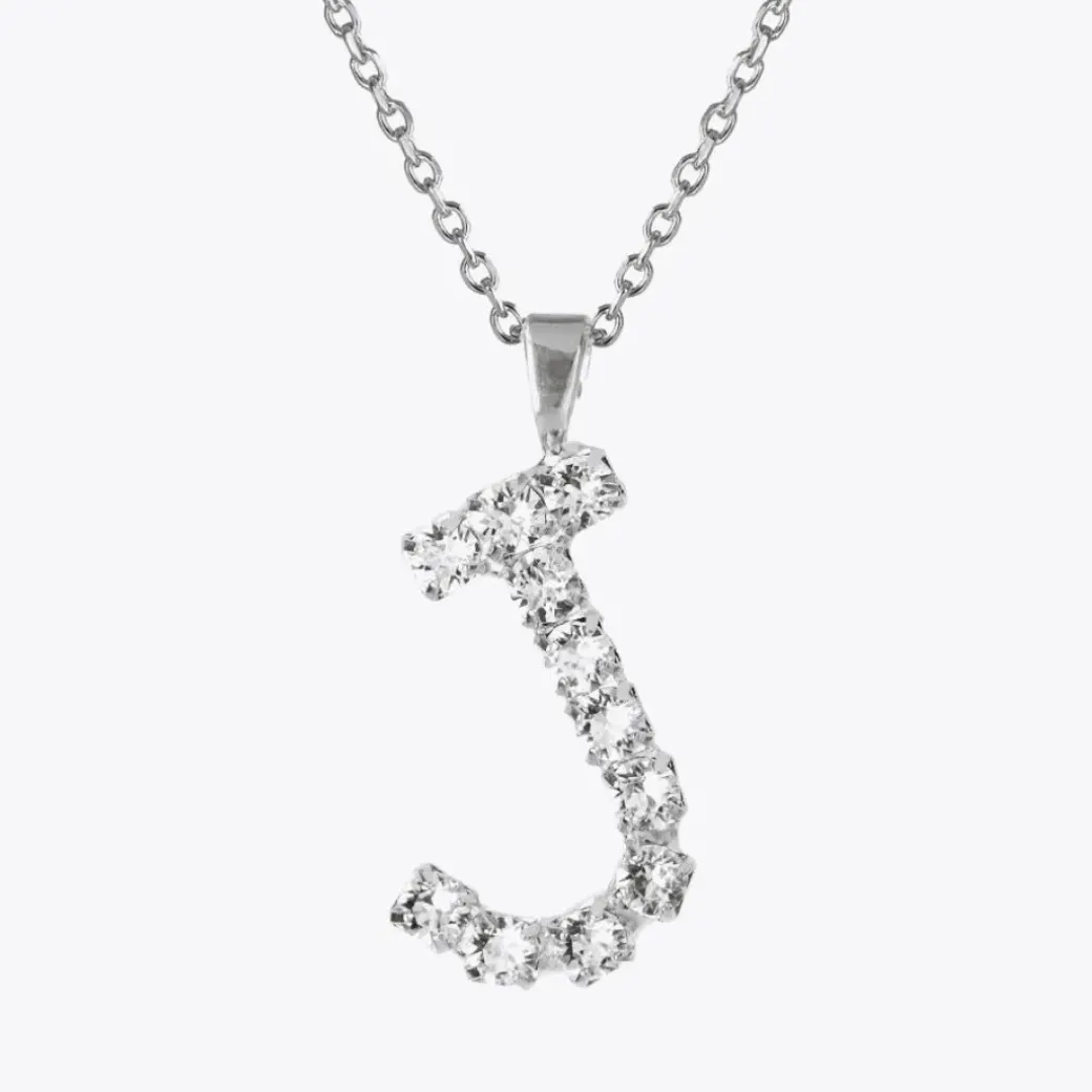 Letter Necklace J/Crystal