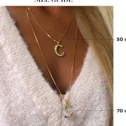 Letter Necklace J/Rainbow Combo