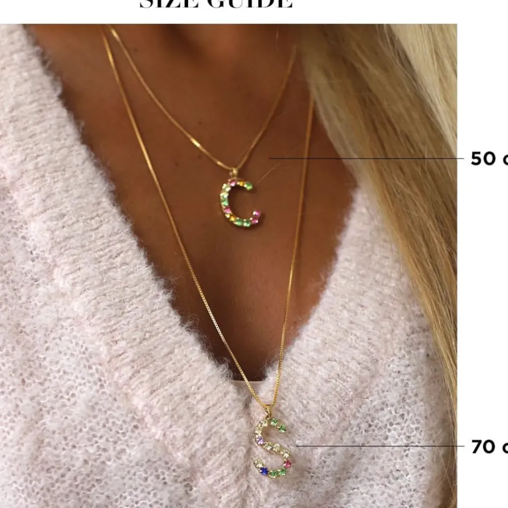 Letter Necklace J/Rainbow Combo