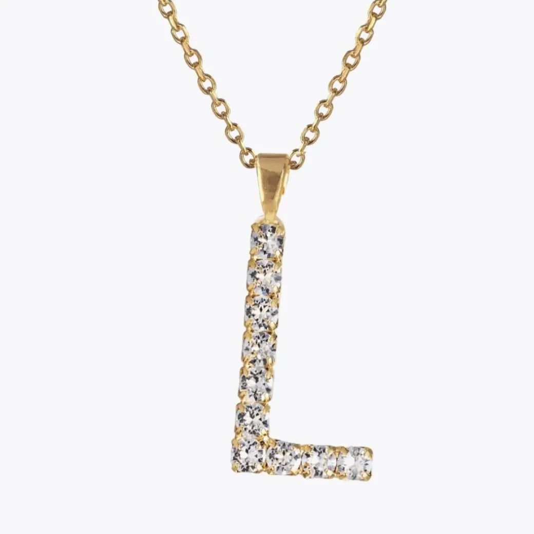 Letter Necklace L/Crystal