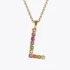 Letter Necklace L/Rainbow Combo