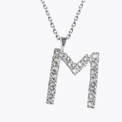 Letter Necklace M/Crystal