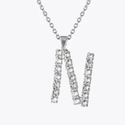 Letter Necklace N/Crystal