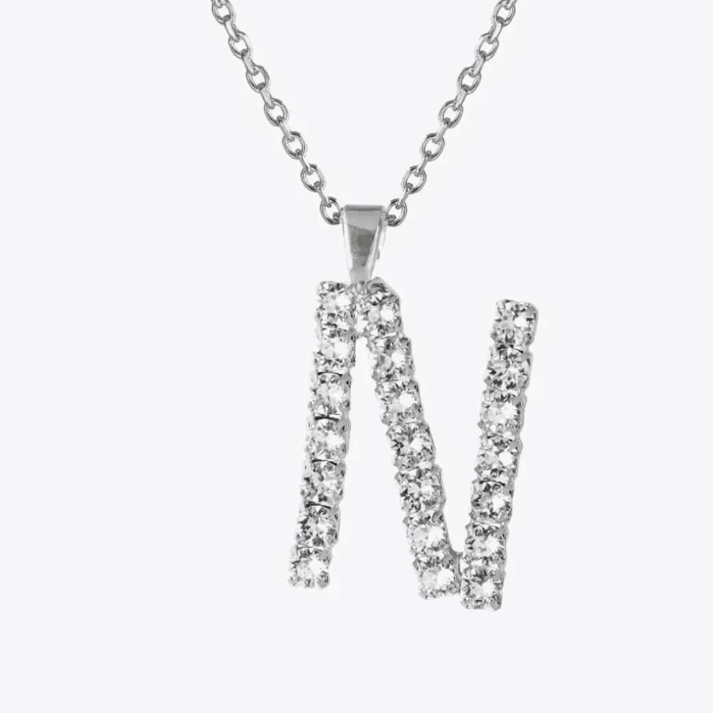 Letter Necklace N/Crystal