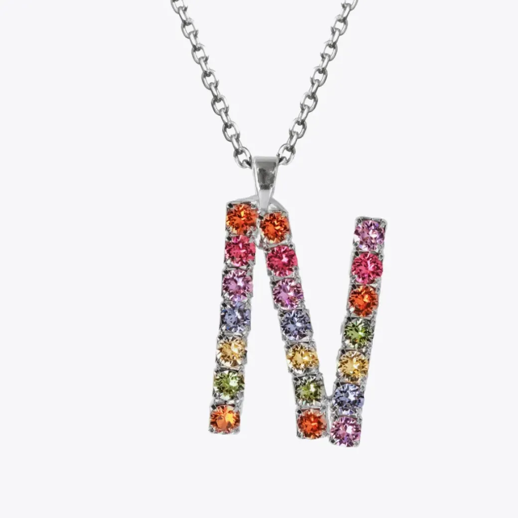 Letter Necklace N/Rainbow Combo