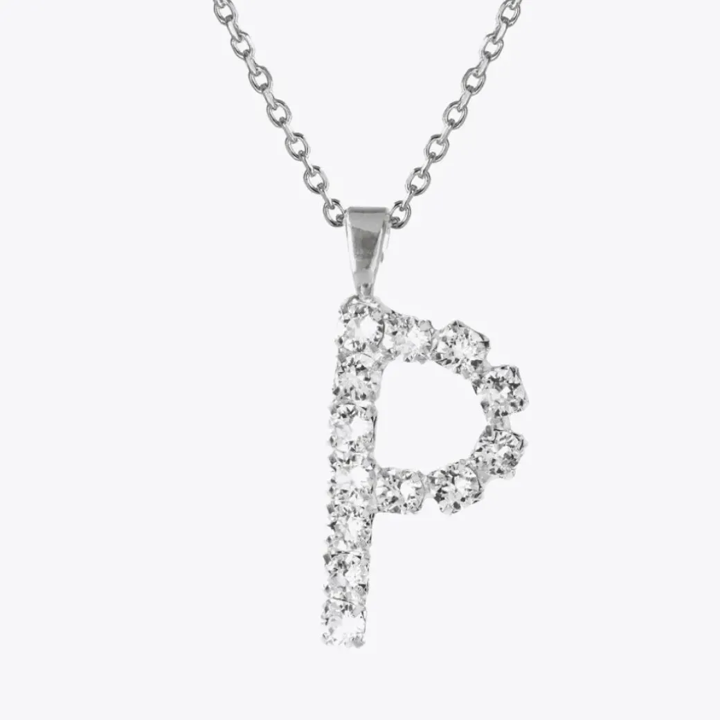 Letter Necklace P/Crystal