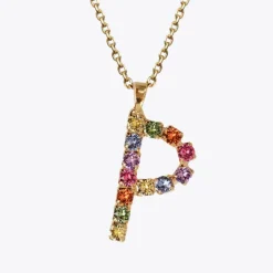 Letter Necklace P/Rainbow Combo