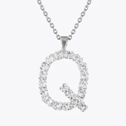 Letter Necklace Q/Crystal