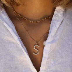 Letter Necklace S/Crystal