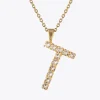 Letter Necklace T/Crystal