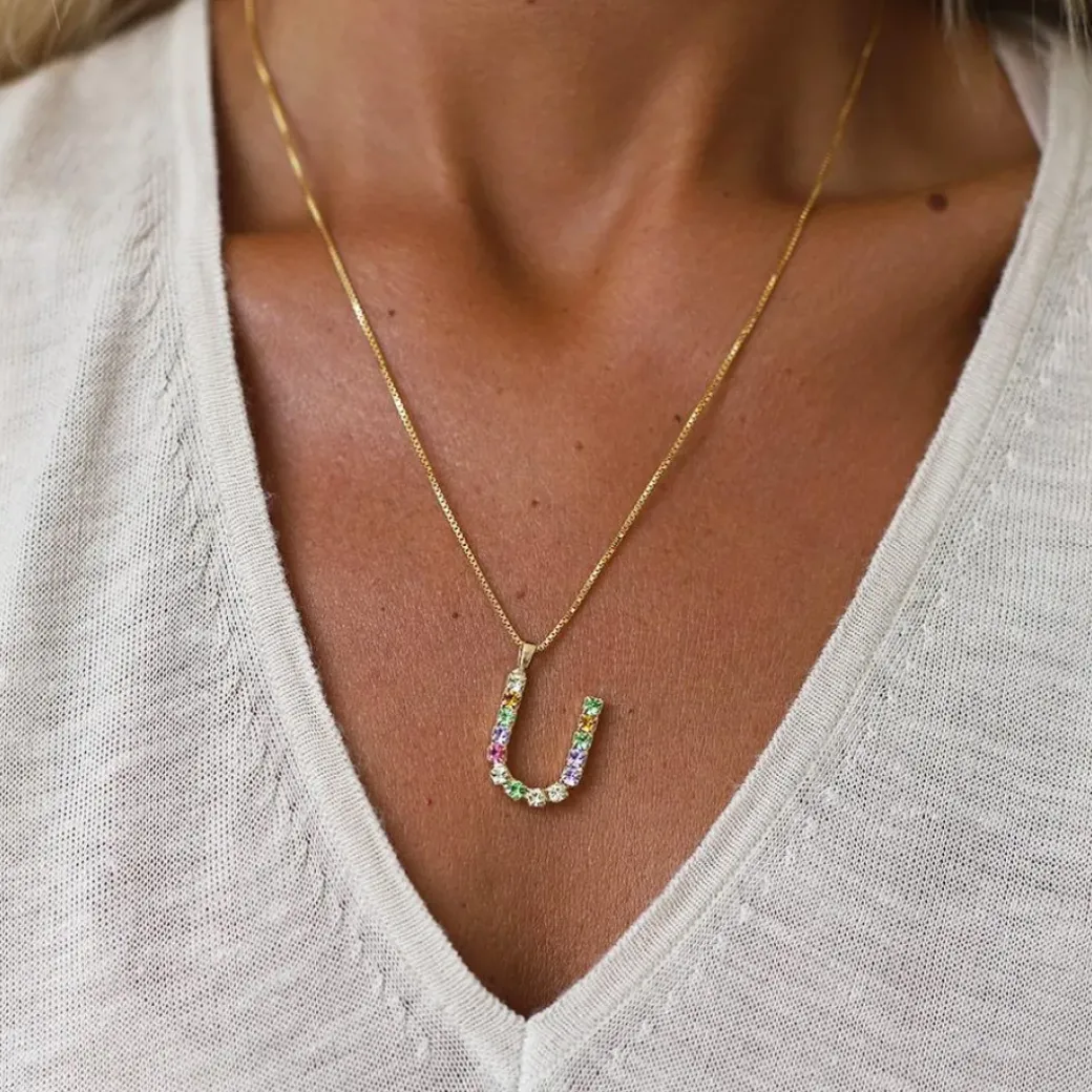 Letter Necklace U/Rainbow Combo