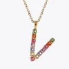 Letter Necklace V/Rainbow Combo