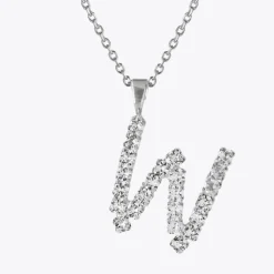 Letter Necklace W/Crystal