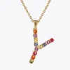 Letter Necklace Y/Rainbow Combo