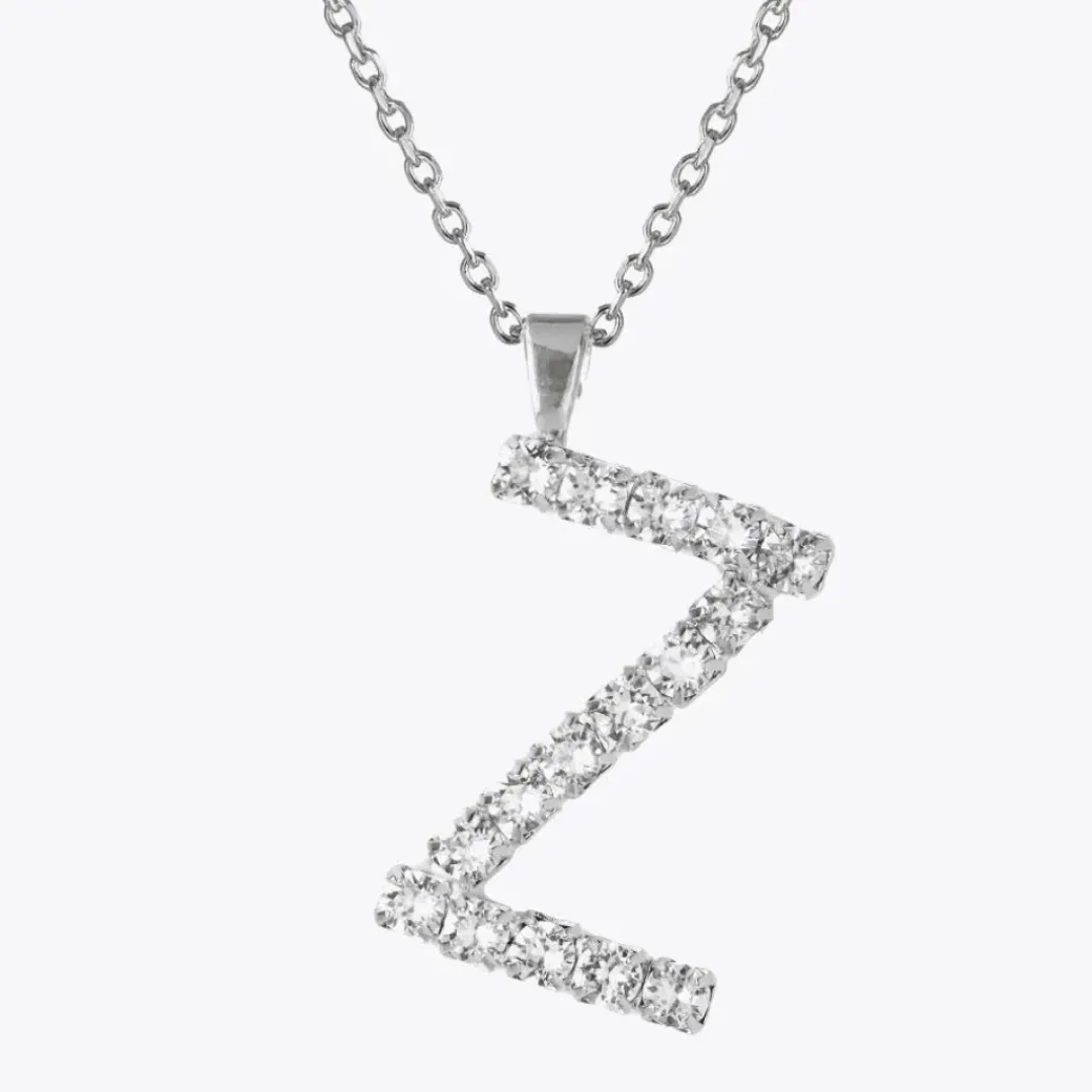 Letter Necklace Z/Crystal