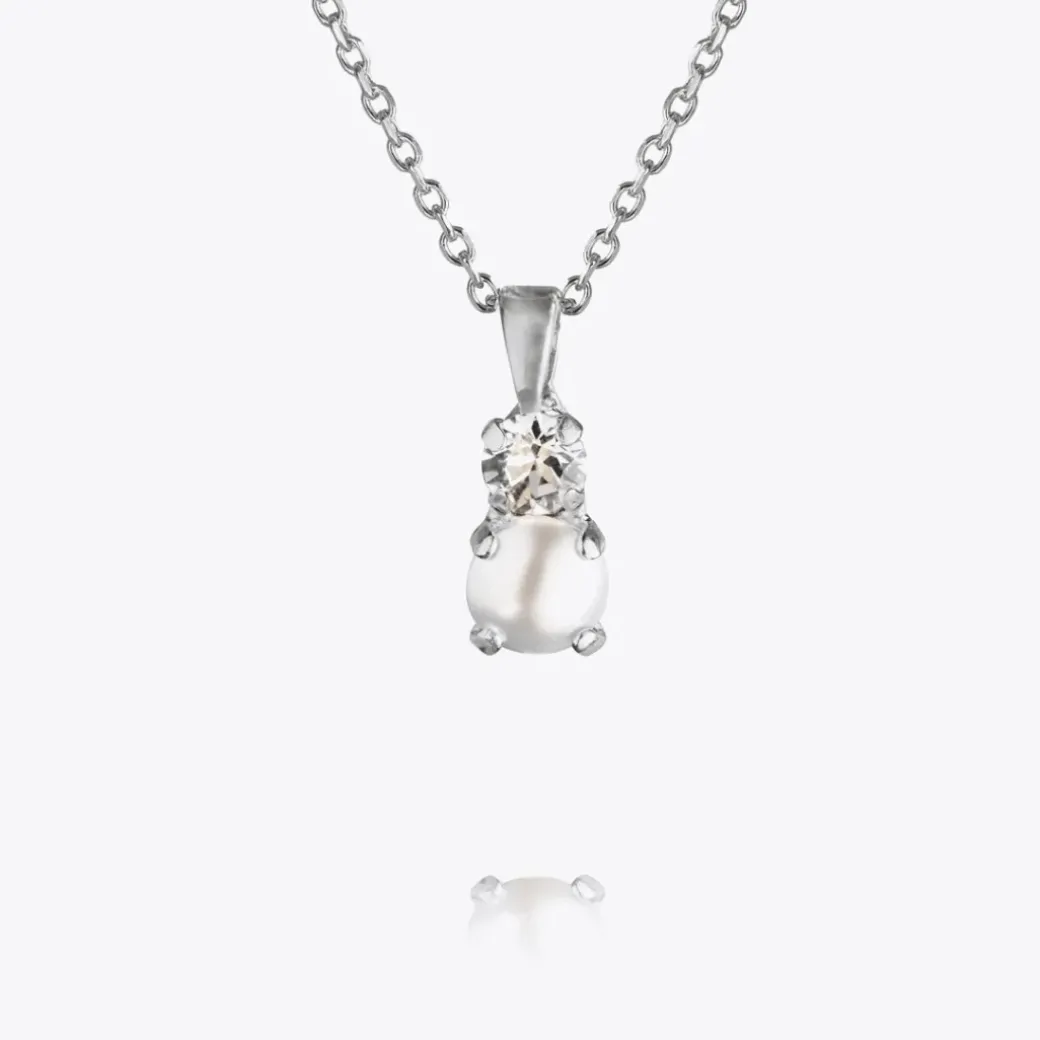 Love Pearl Necklace/Pearl + Crystal