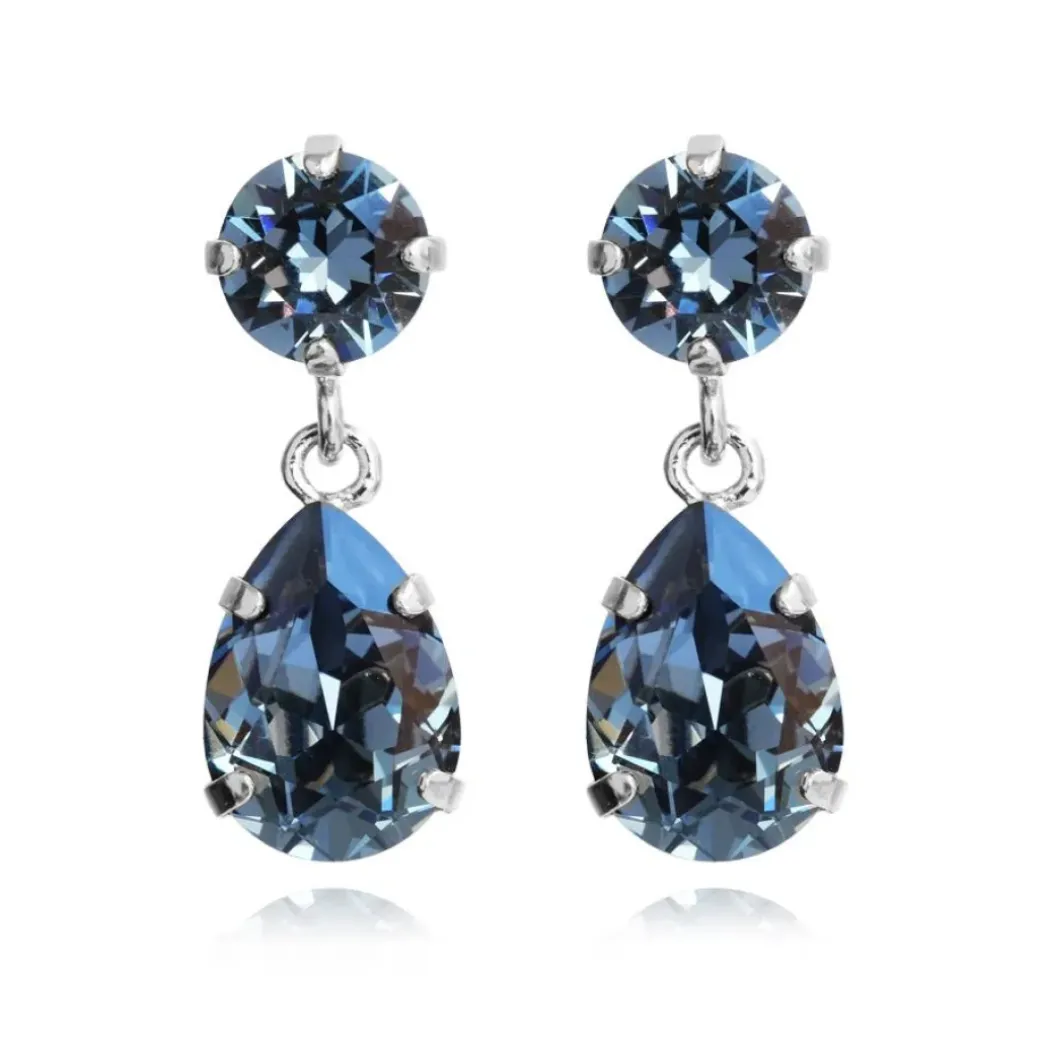 Mini Drop Earrings/Denim Blue