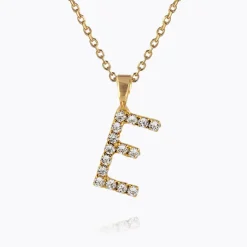 Mini Letter Necklace E/Crystal