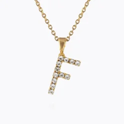 Mini Letter Necklace F/Crystal