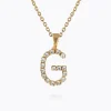 Mini Letter Necklace G/Crystal