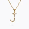 Mini Letter Necklace J/Crystal