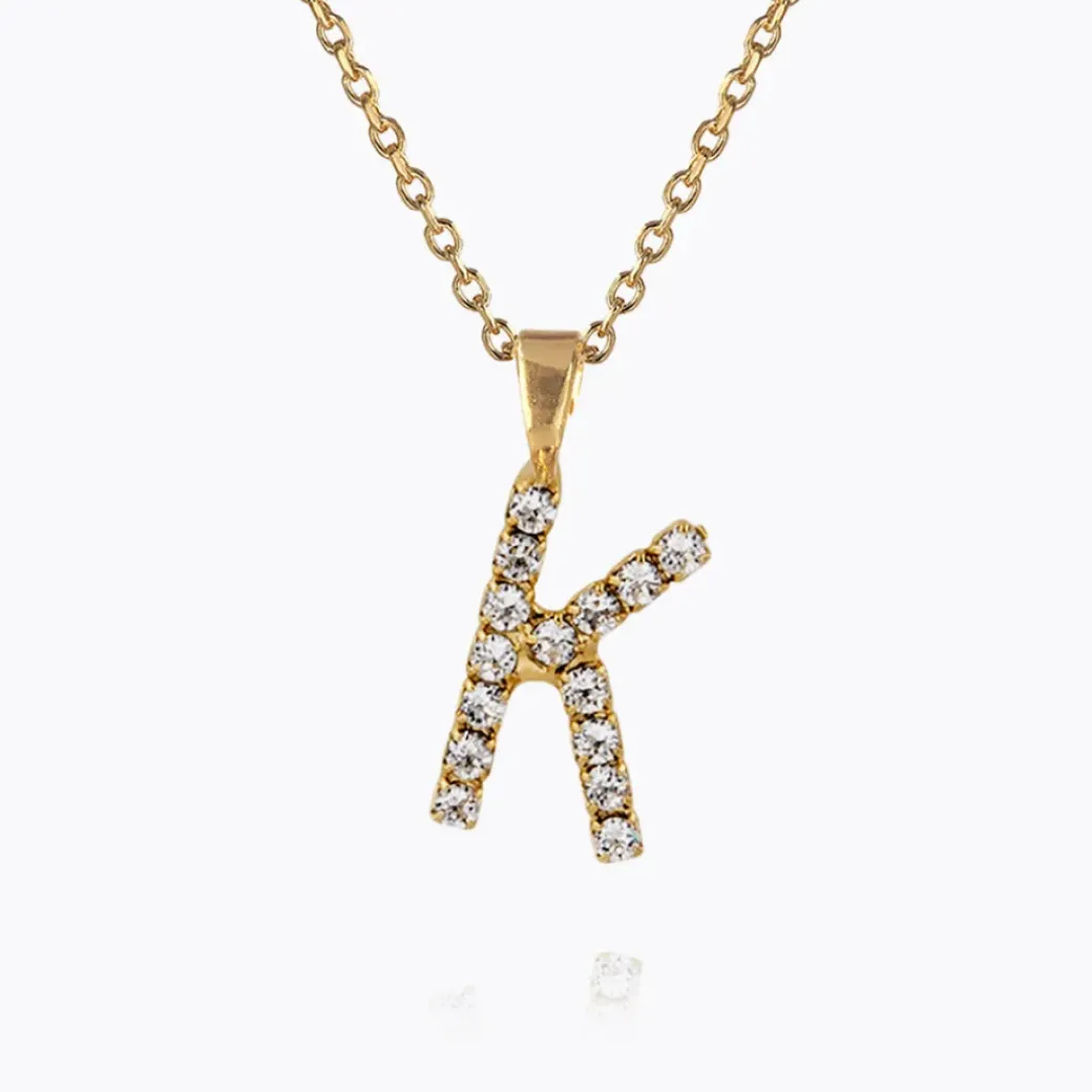 Mini Letter Necklace K/Crystal