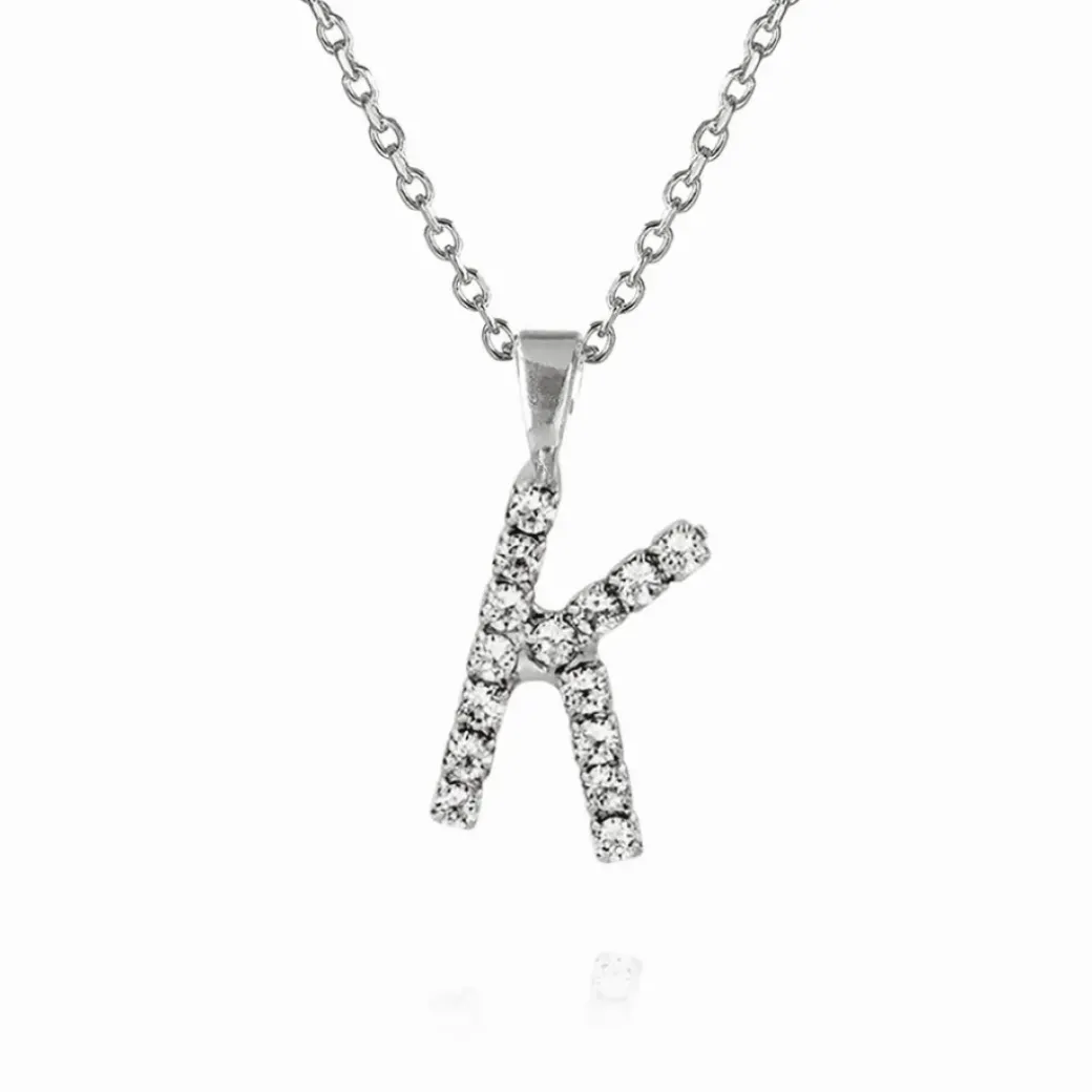 Mini Letter Necklace K/Crystal