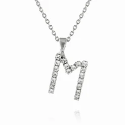 Mini Letter Necklace M/Crystal
