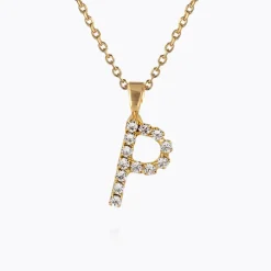 Mini Letter Necklace P/Crystal