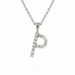 Mini Letter Necklace P/Crystal