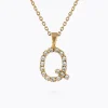 Mini Letter Necklace Q/Crystal