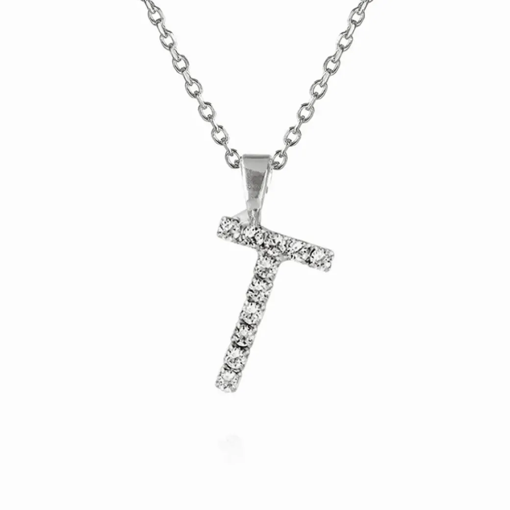 Mini Letter Necklace T/Crystal