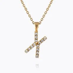 Mini Letter Necklace X/Crystal