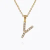 Mini Letter Necklace Y/Crystal